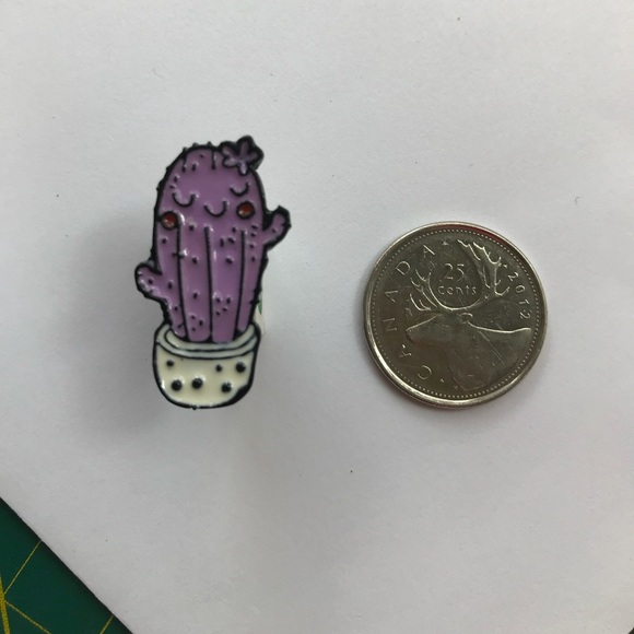 Purple Cactus Enamel Pin NWOT - Picture 2 of 4